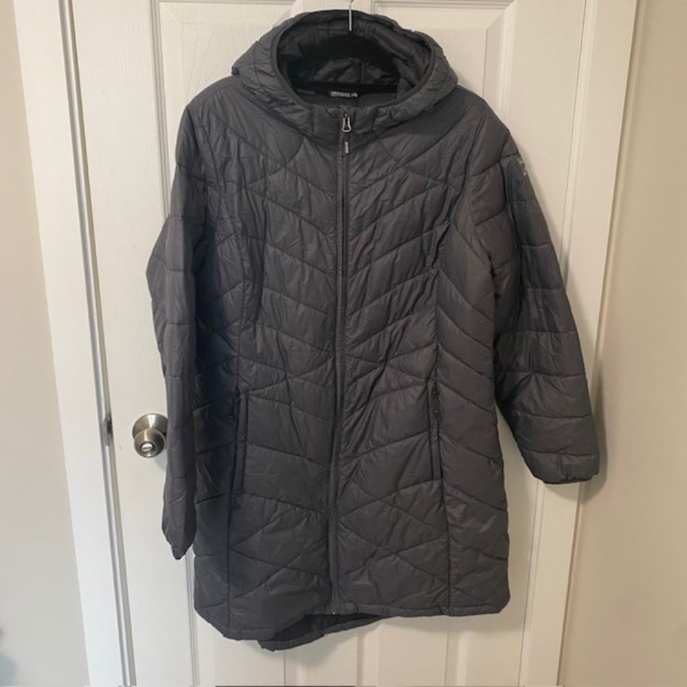 Paradox Women Grey Puffer Jacket Mid Length Size XXL